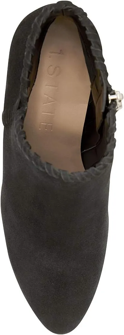 1. State Mylo Womens Boot Black Suede Block Heel Round Toe Designer Ankle Booties