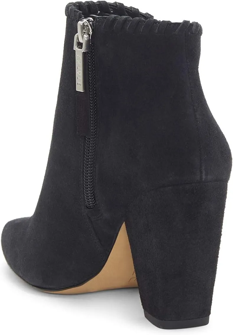 1. State Mylo Womens Boot Black Suede Block Heel Round Toe Designer Ankle Booties