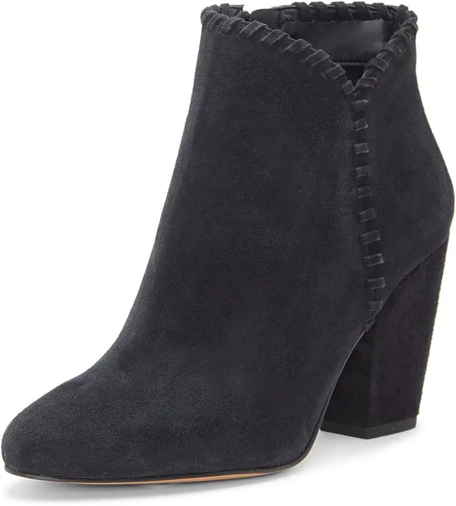 1. State Mylo Womens Boot Black Suede Block Heel Round Toe Designer Ankle Booties