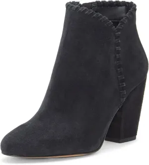 1. State Mylo Womens Boot Black Suede Block Heel Round Toe Designer Ankle Booties