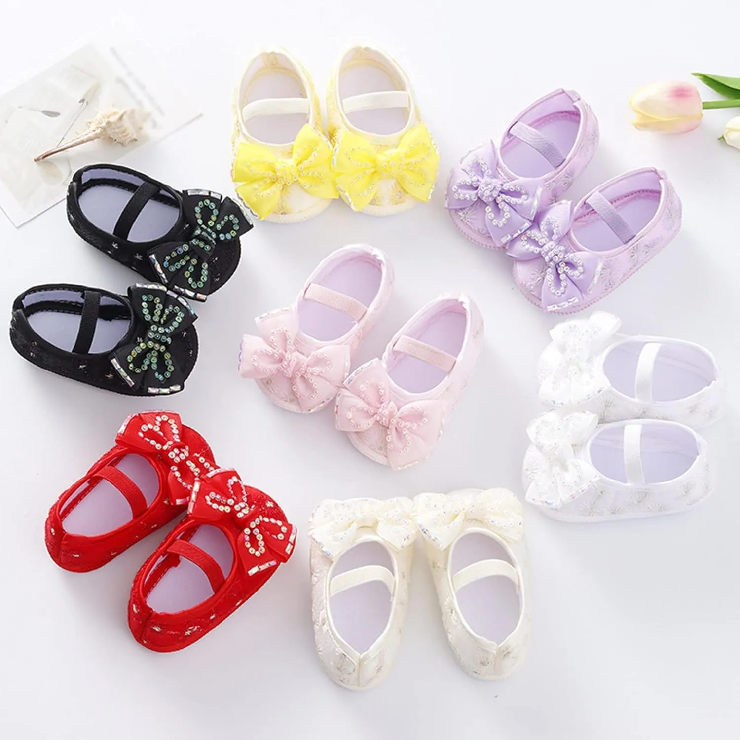 Baby Boy Shoes Baby Shoes Fashion Soft Sole Toddler Shoes Pearl Dress Flower Princess Shoes Walking Shoes for Babies
