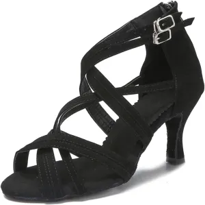 Black Professional Sneakers - Ballroom Tango/Salsa Training Shoes (8.5CM/3.35")