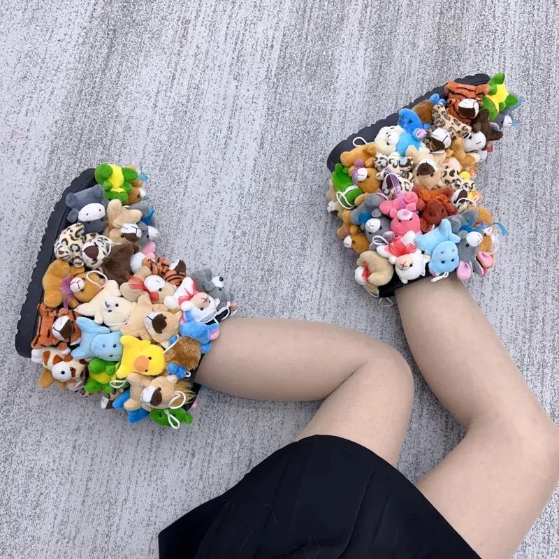 Exclusive custom cartoon 3d stuffed animal teddy bear fashion boots shoes