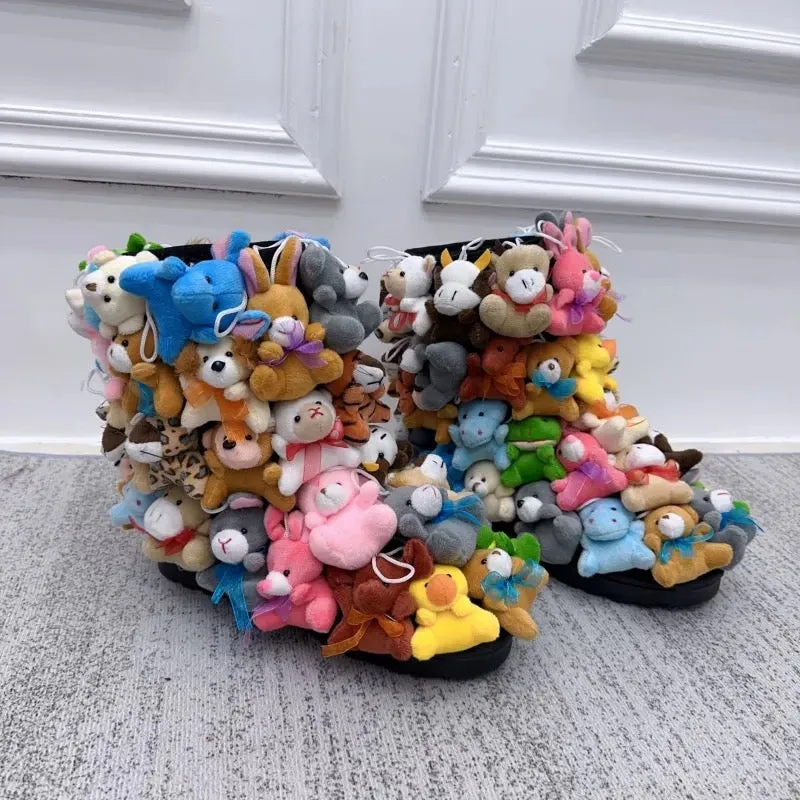 Exclusive custom cartoon 3d stuffed animal teddy bear fashion boots shoes