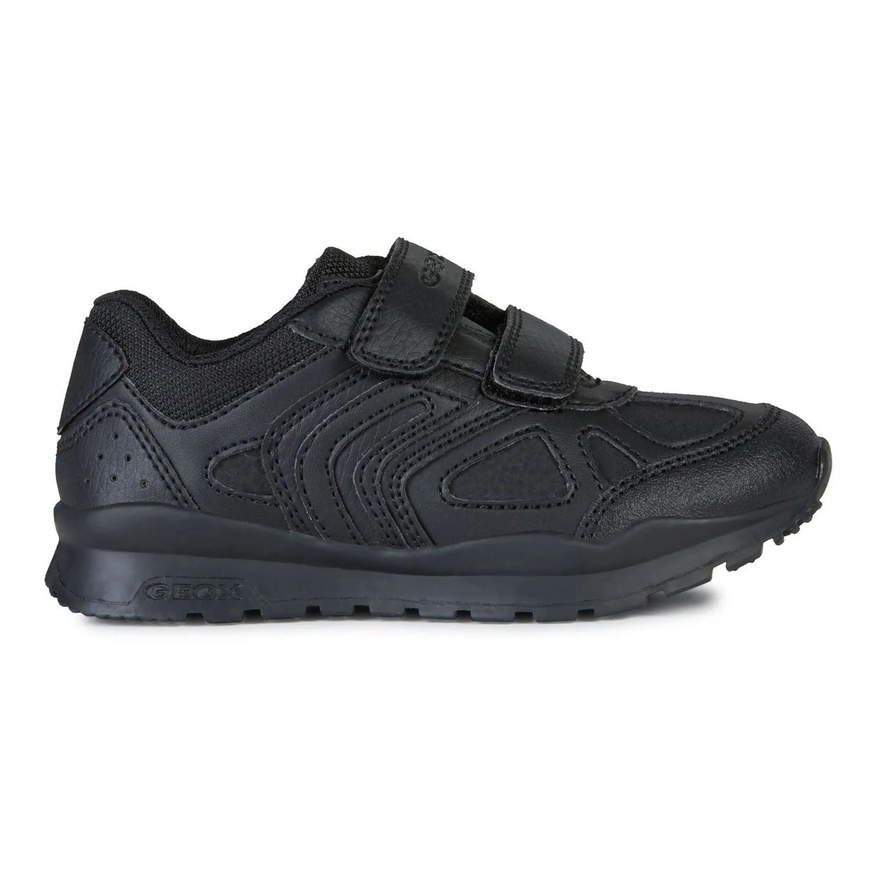 Geox Boys Black Touch Fastening Pavel School Shoes