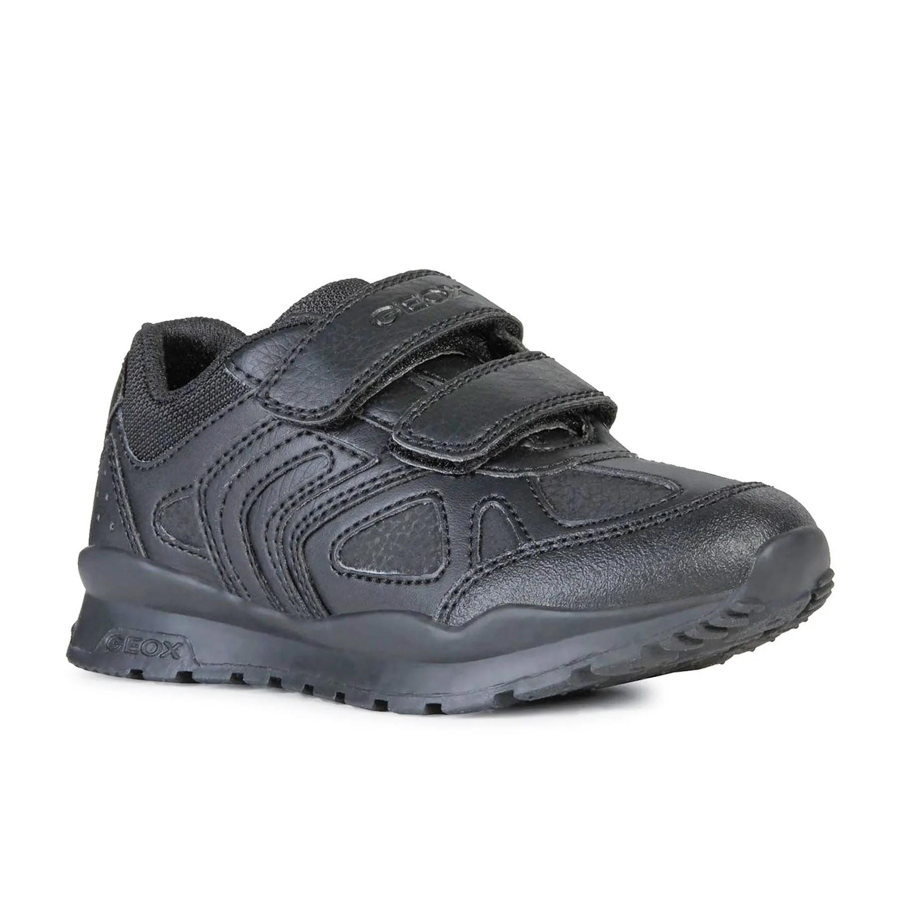 Geox Boys Black Touch Fastening Pavel School Shoes