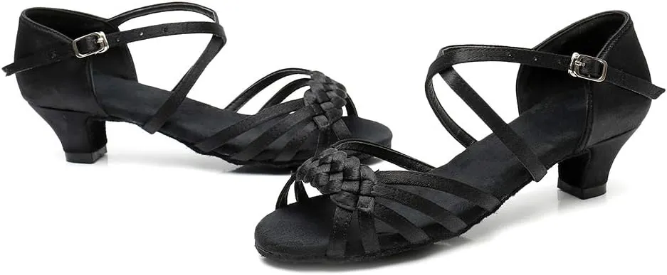 JUODVMP Girl Latin Dance Shoes Ballroom Performance Shoes for Girl and Women,Model VS-WH1208-XGG