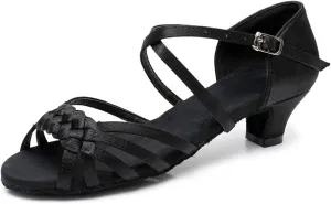 JUODVMP Girl Latin Dance Shoes Ballroom Performance Shoes for Girl and Women,Model VS-WH1208-XGG