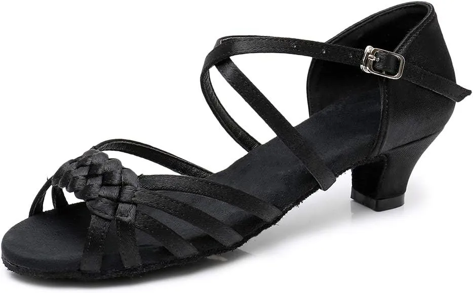 JUODVMP Girl Latin Dance Shoes Ballroom Performance Shoes for Girl and Women,Model VS-WH1208-XGG